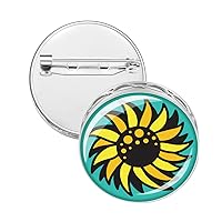 Wild Essentials Sunflower Enamel Pin Essential Oil Diffuser Gift Set - Includes Aromatherapy Stainless Steel Pin, 8 Color Refill Pads