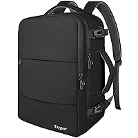 Taygeer Travel Backpack for Men Women, Carry On Backpack with USB Charging Port & Shoe Pouch, TSA 17.3inch Laptop Backpack Flight Approved, Nurse Bag Casual Daypack for Weekender Business Hiking,Black