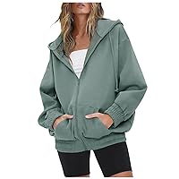 Black Jacket Women Zip Up, Oversized Hoodies For Drawstring Sweatshirt Full Up Hoodie With Pockets Winter Cute Plus Size Hoodies 4X Big Sweatshirts Los Angeles Jacket Sweatshirts (4XL, Green)