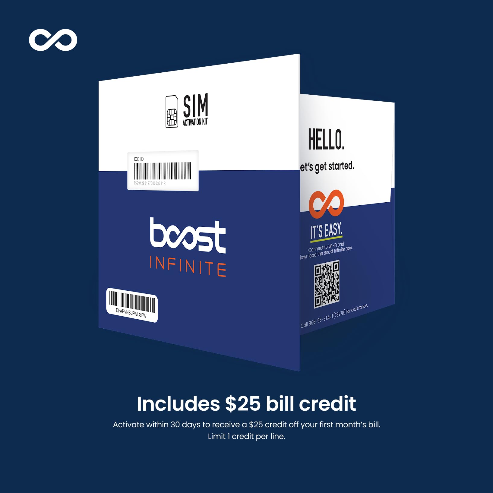 Boost Infinite Unlocked Phone SIM Kit | $25/mo. Plan | Unlimited Data, Talk & Text | $25 Bill Credit Included