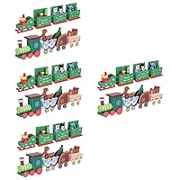 BESTOYARD 8 Sets Christmas Train Snowman Elk Figurine Christmas Table Decorations Reindeer Model Toy Home Decoration Kids Toy for Kids Child Dining Table Wood Party Supplies