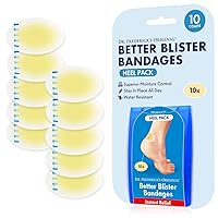 Dr. Frederick's Original Better Blister Bandages - 10 ct Heel Pack - Water Resistant Hydrocolloid Bandages for Foot, Heel Blister Prevention & Recovery - Blister Pads