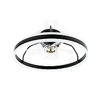 Noaton 16050B Atria Ceiling Fan with Lighting, LED Dimmable Max. 75 W, 3 Colour Temperatures, Remote Control, Timer, Air Flow up to 15 m3/min, Diameter 50 cm, Black