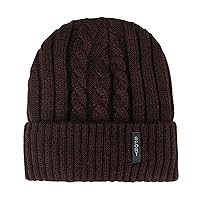 Unisex Winter Beanie Hat with Warm Lining Soft Warm Lined Stretchy Chunky Knit Beanie