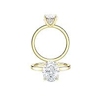 Diamond Wish IGI Certified 1 to 3 Carat Oval Shape Lab Grown Diamond Hidden Ribbon Halo Engagement Ring for Women in 14k Gold (I-J, VS-SI, cttw) Wedding Anniversary Promise Ring Size 4 to 9