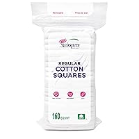 Swisspers Cotton Squares for Face - 100% Pure Cotton Pads for Makeup and Nail Polish Removal - Facial Cleansing - Gentle on The Skin - 160 Count