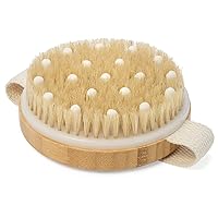 CSM Dry Body Brush for Beautiful Skin - Solid Wood Frame & Boar Hair Exfoliating Brush to Exfoliate & Soften Skin, Improve Circulation, Stop Ingrown Hairs, Reduce Acne and Cellulite