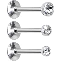 Body Candy Clear Helix Cartilage Barbell 3 Pack 16 Gauge 5/16