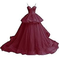 Tulle Prom Dresses for Women Long Sweetheart Princess Formal Evening Party Gowns