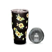 30oz Sunflower Tumbler, Stainless Steel Travel Mugs Insulated For Hot And Cold Beverages in Good Taste Water Cups Gifts for Women Mom