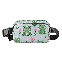 Cross Body Fanny Pack Green-frogs-flowers Fashion Waist Packs Unisex Belt Bag