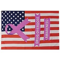 USA Purple Ribbon Drug Awareness Drug Overdose Awareness Premium Quality Heavy Duty Fade Resistant 100D Woven Poly Nylon 3x5 3'x5' Flag Banner
