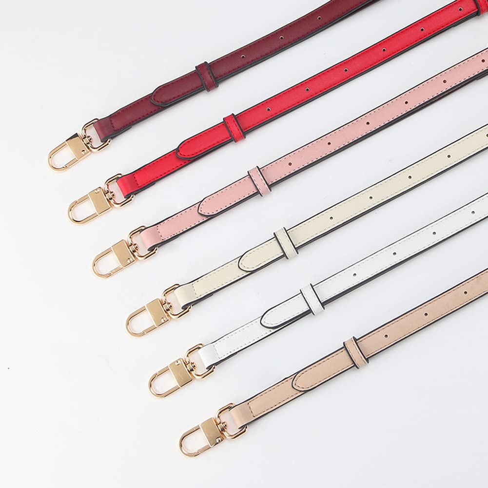 Smooth Faux Leather 0.5 Inch Wide 36-48 Inch Long Adjustable Silver Clasp Purse Strap Replacement for Crossbody Shoulder Pink