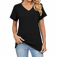 XJYIOEWT Tshirts Shirts for Women Graphic Plus Size Women's T Shirts Short Sleeve Color Block/Solid Tops Casual Summer