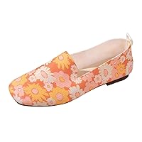 Ladies Fashion Breathable Mesh Fabric Floral Print Flat Bottomed Casual Shoes Shoes for Women Casual Summer