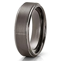 Gunmetal Tungsten Wedding Band,6mm Tungsten Ring,Gunmetal Wedding Ring,Tungsten Carbide Ring,Anniversary Ring,Brush Finish,Comfort Fit
