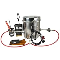 16KG Propane Melting Furnace Kits with Double Forge Burners, 16KG&6KG  Crucibles, and Other Smelting Casting Tools, Home Foundry Furnace Kiln for