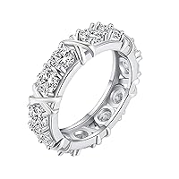 Zircon Shaping Cross Full Moissanite Diamond Ring, 925 Sterling Silver Cross Full Moissanite Zircon Shaping Diamond RingMoissanite Sterling Silver X Criss Ring (Silver-9)