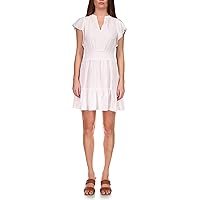 Michael Kors Flounce Sleeve Mini Dress White MD