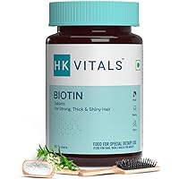 Vitals Biotin, Supplement for Hair Growth, Strong Hair and Glowing Skin, Fights Nail Brittleness, 90 Biotin Tablets