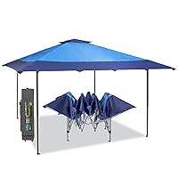 PHI VILLA Pop-Up Canopy Tent 13x13 Instant Shelter Outdoor Canopy with Wheeled Bag, Blue