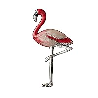 Brooch Pins Hand-made 925 Silver Flamingo Christmas Valentine Gift Packaging