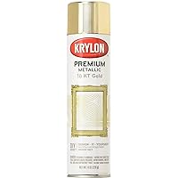 Krylon K01000A07 Premium Metallic Spray Paint Resembles Actual Plating, 18K Gold, 8 oz