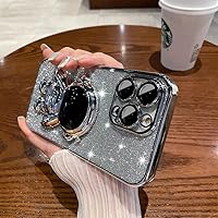 Spevert for iPhone 15 Pro Max Case Luxury Glitter Case with Cute Astronauts Stand [Military Drop Protection] Full Camera Lens Proteciton for Women Men Girls Shockproof case 6.7'' (Silver)