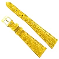18mm Morellato Yellow Ladies Tapered Genuine Crocodile Stitched Watch Band