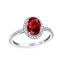 Personalize1.5-3CT Oval Gemstone Yellow Citrine Ruby Red Created Sapphire Blue Cubic Zirconia Halo Engagement Ring Rose Yellow Gold Plated .925 Sterling Silver