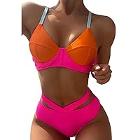 Bathing Suit Women 2 Piece Tankini Animal Print Swimsuits for Women Elasticity Large Chest Gathered Backless