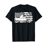 Fishing American Flag Vintage Distressed USA Bass Fisherman T-Shirt