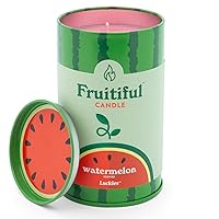 Luckies of London Fruit-Scented Fruitiful Candles | Aromatic Soy Candles in Vibrant, Fruity Tins | Scented Candle with Long Burn Time | Watermelon