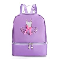 Ballet Dance Backpack for Little Girls Ballerina Purple Bag for Dance Toddler Dance Bag Gymnastics Latin Dance Yoga Tap Dance Jazz Storage Bag