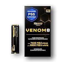 Fantom Drives VENOM8 2TB SSD NVMe Gen 4 M.2 2280 PS5 SSD 2TB for PS5 Storage Expansion, Gaming PC & Laptops - Up to 7400MB/s - 3D NAND TLC – DDR4 DRAM Cache - 2TB M.2 (VM8X20)
