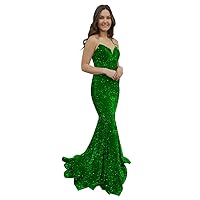 Sequins Mermaid V Neck Prom Dresses Long Strapless Evening Bridesmaid Dresses for Women 2023