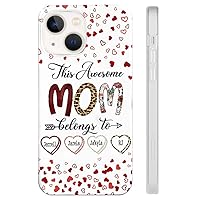Auntie Mom Grandma This Awesome Mom Belongs To Grandkids Personalized Phone Case, Phone Case for Women, Nana, Mimi, Custom Grandkids Name Phone Case, Mothers Day Birthday Grandparents Day Gifts