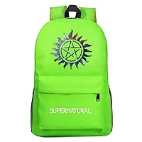 Unisex Supernatural Graphic Knapsack Casual Canvas Bagpack Novelty Wear Resistant Backpack for Hiking