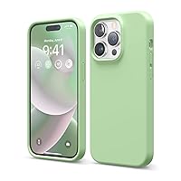 elago Compatible with iPhone 14 Pro Case, Liquid Silicone Case, Full Body Protective Cover, Shockproof, Slim Phone Case, Anti-Scratch Soft Microfiber Lining, 6.1 inch (Pastel Green)