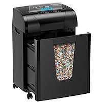 Woolsche Paper Shredder, 18-Sheet Cross Cut with 5.28-Gallon Pull Out Bin, P-4 Security Level, Shred Paper and Credit Card and CD, Durable&Fast with Auto Jam Proof System Shredder for Office