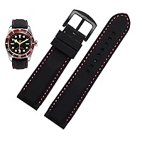 Men Silicone Watchband 20mm 22mm 24m for MIDO Citizen Omega Sport Rubber Replacement Strap Red Blue Orange White Soft Bracelet (Color : Black red Black, Size : 18mm)