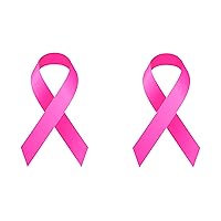 Pack of 2 Best Large Pink Ribbon Support Breast Cancer Awareness Survivor Auto Decal Bumper Sticker Vinyl Decal For Car Truck Van RV SUV Boat Window For Women Mom Grandmother (2 Pack)