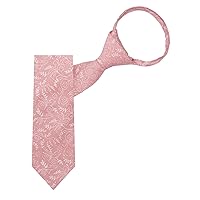 Jacob Alexander Boys' 14 inch Zipper Floral Cotton Neck Tie