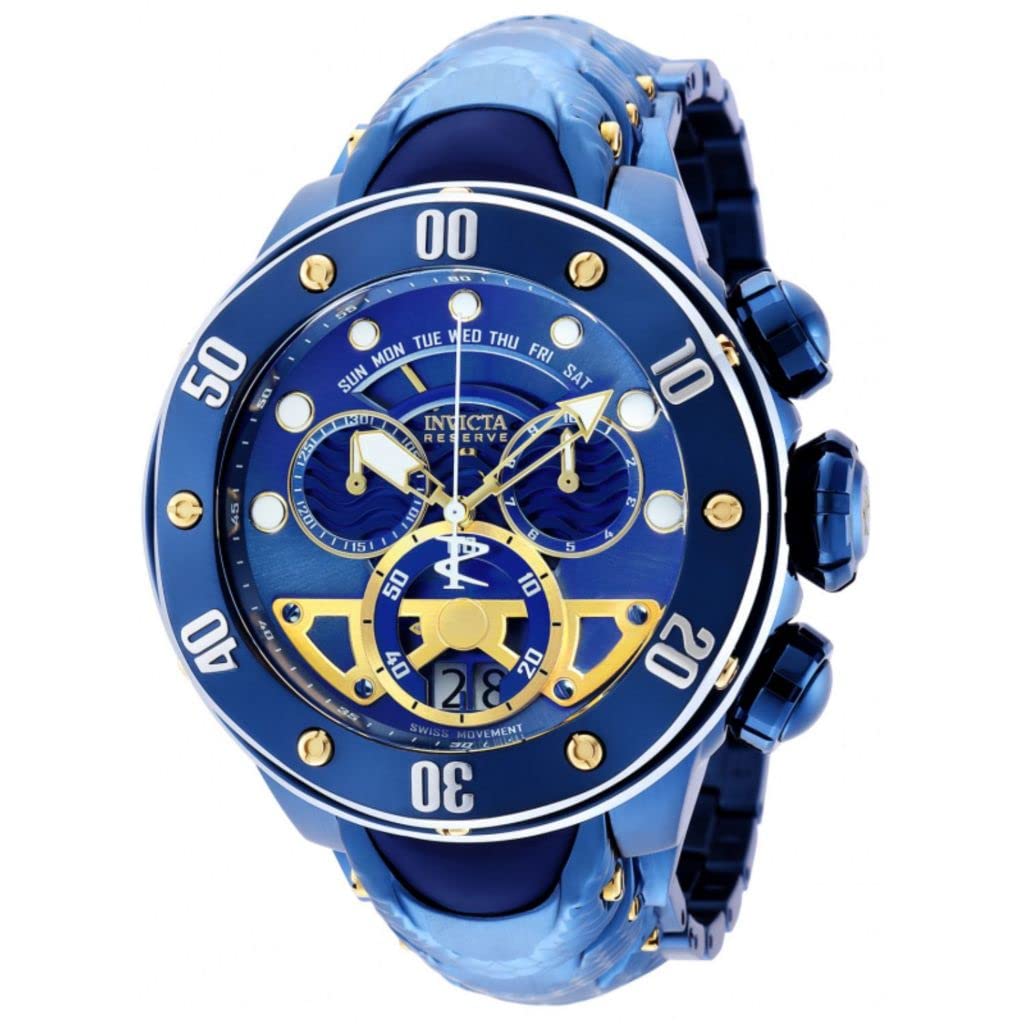 Invicta Men's 54mm Reserve Kraken Swiss 8040.N Chronograph Blue Label Watch (Model: 36334)