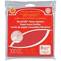 DecoPuffs Tissue Paper Squares, Scarlet, 5-1/2
