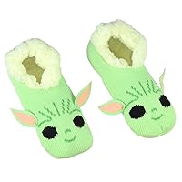 Star Wars The Mandalorian Baby Yoda Women's Sherpa Lined Slipper Socks No-Slip Sole For Women