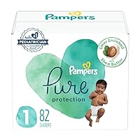 Pampers Pure Protection Diapers - Size 1, 82 Count, (Pack of 1) Hypoallergenic Premium Disposable Baby Diapers