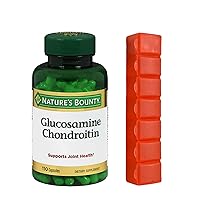 Nature's Bounty Glucosamine Chondroitin Pills and Dietary Supplement, Support Joint Health, 110 Capsules and Pill Box