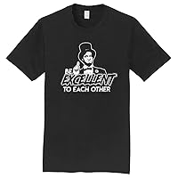 Be Excellent to Each Other Funny 80s Movie Parody Men's T-Shirt XL Black