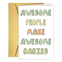 Baby Shower Card for Him Her, Baby Shower Card for New Mum New Dad Friend, Shower Card for New Baby, Funny Baby Expecting Card, New Baby Arrival Card, Congratulations Pregnancy Card